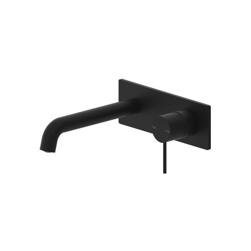 Mecca Wall Basin/Bath Mixer 185mm Matte Black [293757]