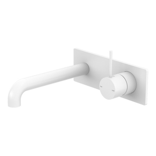 Mecca Wall Basin/Bath Mixer Handle Up 160mm Matte White [293854]