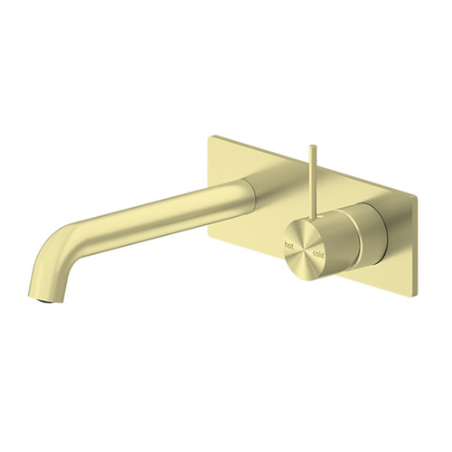 Mecca Wall Basin/Bath Mixer Handle Up 185mm Brushed Gold [293838]