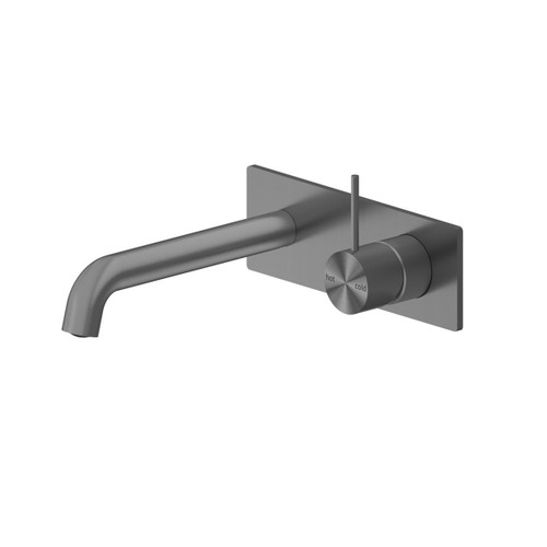 Mecca Wall Basin/Bath Mixer Handle Up 185mm Gunmetal [293835]