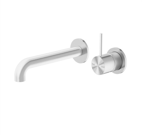 Mecca Wall Basin/Bath Mixer Separete Back Plate Handle Up 230mm Brushed Nickel [293762]