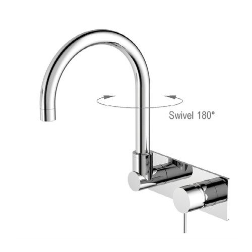 Mecca Wall Basin/Bath Mixer Swivel Spout Chrome [293806]