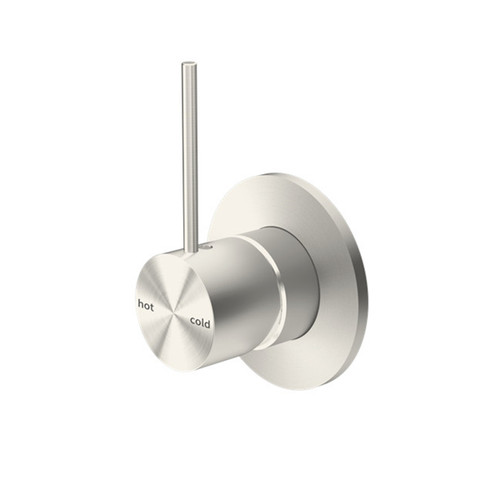 Mecca Shower Mixer Handle Up 80mm Plate Brushed Nickel [293864]