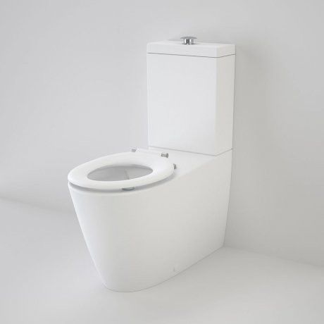 Care 800 Cleanflush® Wall Faced Close Coupled Easy Height Toilet Suite Caravelle Care Single Flap Seat Sorrento Blue 4Star [137917]