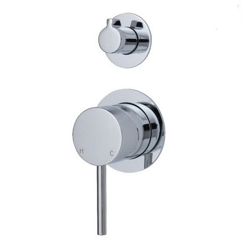 Kaya Wall Diverter Mixer Dress kit Small Round Plate Polished Chrome [202031]