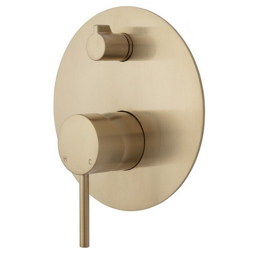 Kaya Wall Diverter Mixer Dress kit Large Round Plate PVD Urban Brass [202048]