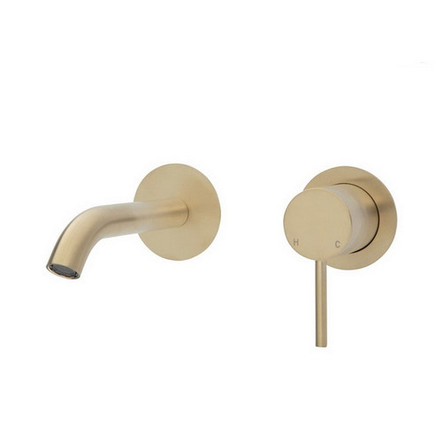 Kaya Wall Bath/Basin Dress Kit Round Plate PVD Urban Brass 160mm Outlet [202070]