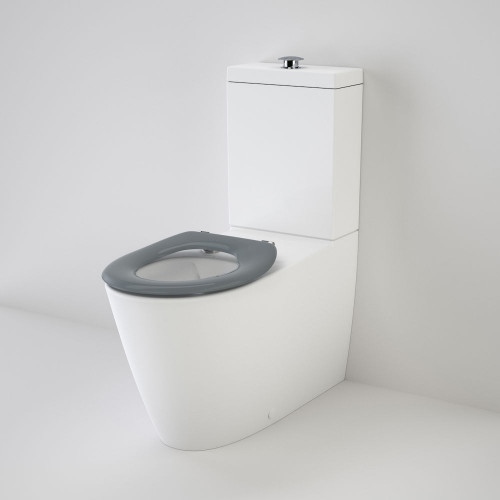 Care 800 Cleanflush® Wall Faced Close Coupled Easy Height Toilet Suite Caravelle Care Single Flap Seat Anthracite Grey NTH 4Star [137923]