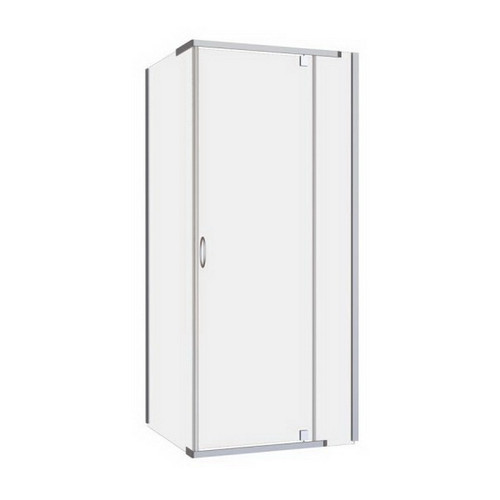 Cascade Square Semi-Frameless Pivot Shower Screen Centre Outlet 1000mm Chrome [121207]