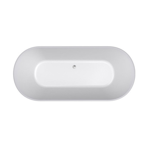 Elinea Freestanding Bath 750mm x 580mm x 1500mm 235L Premium Sanitary Grade Acrylic High Gloss Black/White [180785]