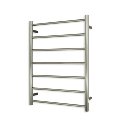 Round Heated Towel Rail 600 x 800mm Brushed Nickel Right [295123]