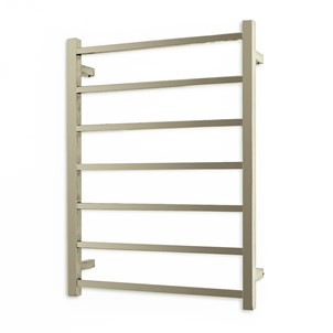 Square Heated Towel Rail 600 x 800mm Brushed Nickel Right [295117]