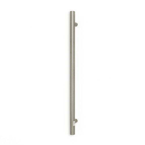 Round Single Vertical Heated Towel Bar 40mm X 950mm Brushed Nickel [295154]