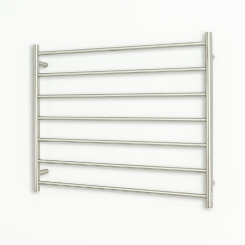 Round Heated Towel Ladder 900mm x 750mm Brushed Satin Left Wired [295162]