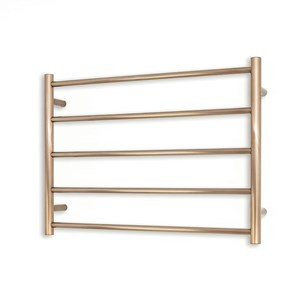 Round Heated Towel Rail 750 x 550mm Champagne Right [295134]