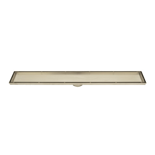 Linear Tile Insert Shower Grate 900mm Length + 74mm Outlet Brushed Nickel [295541]