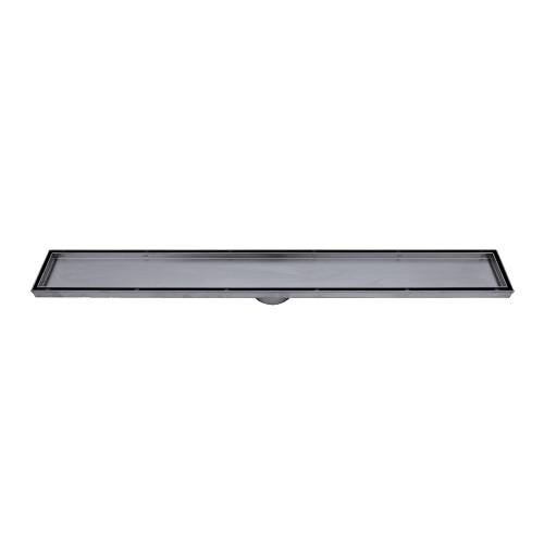 Linear Tile Insert Shower Grate 600mm Length + 74mm Outlet Gunmetal [295549]