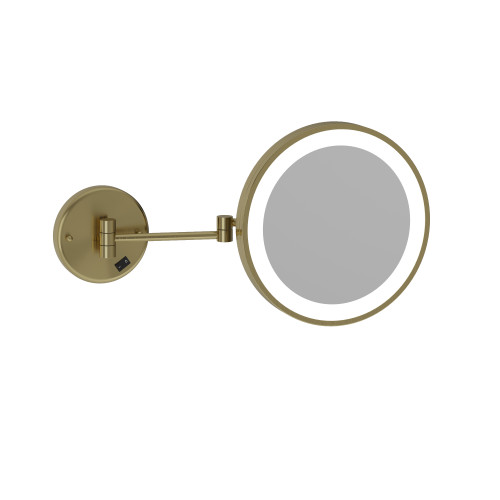 3x Magnification Wall Mounted Shaving Mirror Brushed Brass [293422]