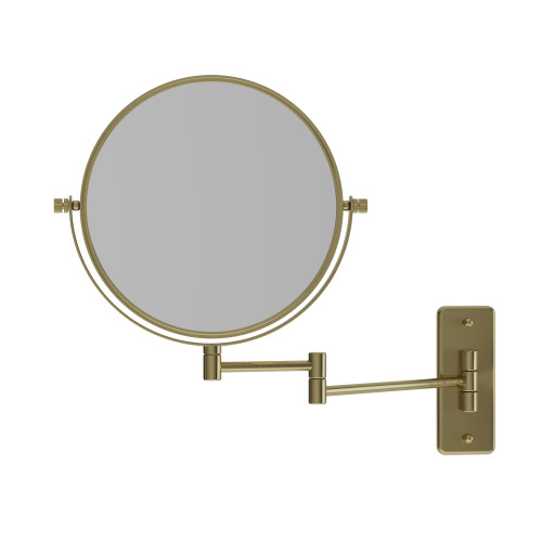 Double sided 1 & 5x Magnification Wall Mounted Shaving Mirror Brushed Brass [293420]