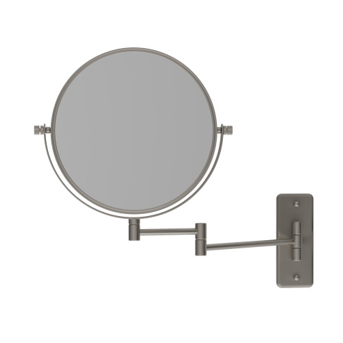 Double Sided 1x and 5x Magnification Wall Mounted Shaving Mirror Brushed Nickel [293419]