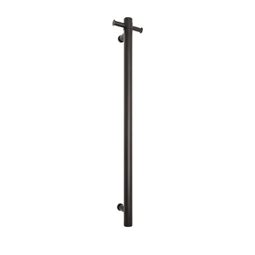 Straight/Round 240Volt Matt Black Vertical Bar 900x142x100mm 22Watts with Optional Hook [293409]