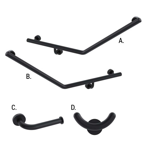 Grab Rail Ambulant Accessible Kit Linear Matte Black [287789]