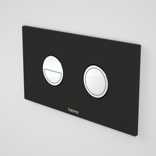Invisi Series II® Round Dual Flush Plate & Buttons (Metal) Black w/Chrome Buttons [138968]