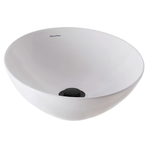 Venezia Bowl Countertop Basin 350X350 White with Black Pop-Up 0TH [290568]