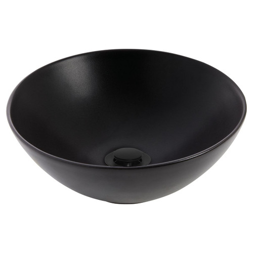 Venezia Bowl Countertop Basin 350 x 350 Graphite with Black Pop-Up 3 Tap Holes [290579]