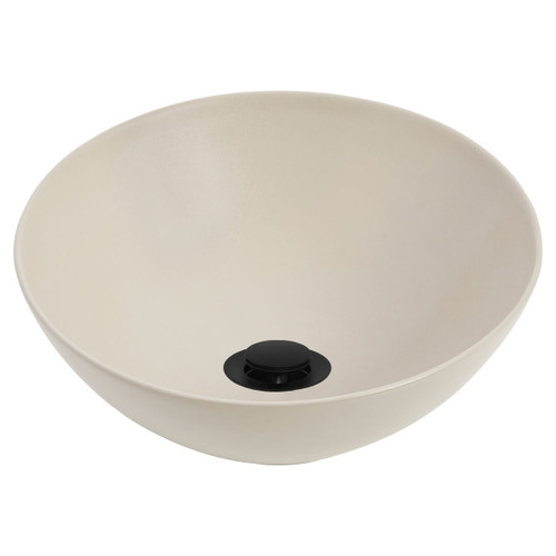 Venezia Bowl Countertop Basin 350 x 350 Sand with Black Pop-Up 3 Tap Holes [290580]