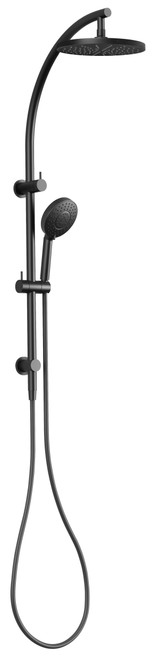 Vivid Twin Rail Shower 5Star Matte Black [139347]