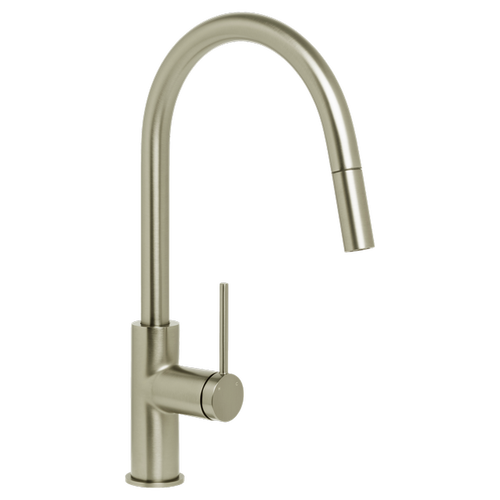 Venezia Gooseneck Pull Out Sink Mixer Brushed Nickel [294743]