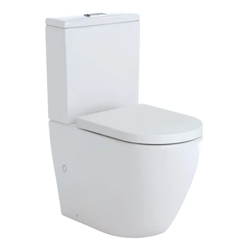 Koko Rimless P Trap Back-to-Wall Suite with Quick Release Soft Close Seat Gloss White [168943]