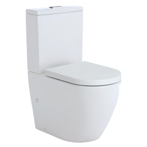 Koko Rimless P Trap Back-to-Wall Suite with Quick Release Soft Close Seat Gloss White [168943]