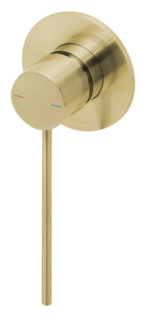 Vivid Slimline Shower Wall Mixer with Extended Lever Brushed Gold [295935]