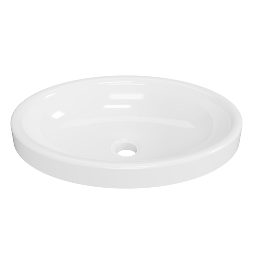Coast Round Semi-Inset Basin 495mm White Gloss 0 Tap Holes [294706]