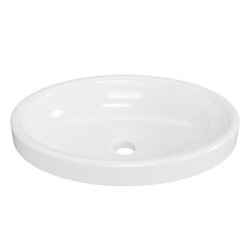 Coast Round Semi-Inset Basin 495mm White Gloss 0 Tap Holes [294706]