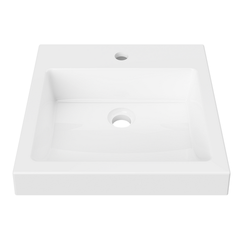 Cove Square Semi-Inset Basin 460mm White Gloss 1 Tap Hole [294711]