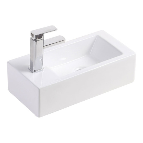 Linea Left Hand Wall Hung Basin White 1 Tap Hole [151132]