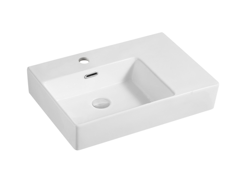 Munich Wall-Hung Basin with Right Hand Shelf White [297495]