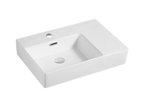 Munich Wall-Hung Basin with Right Hand Shelf White [297495]