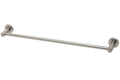 Radii Towel Rail Single 600mm Round Plate Brushed Nickel [151459]