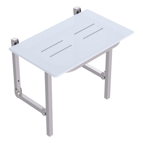Care Folding Shower Seat 600 x 400mm Brushed Stainless Steel [291509]