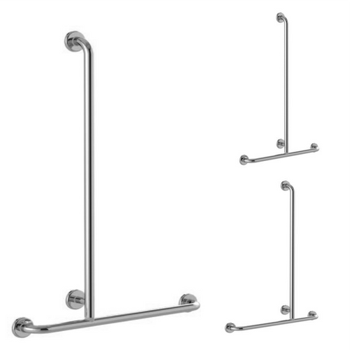 Care Shower Rail Inverted T Adjustable 1100 x 700mm Polished Stainless Steel [291514]