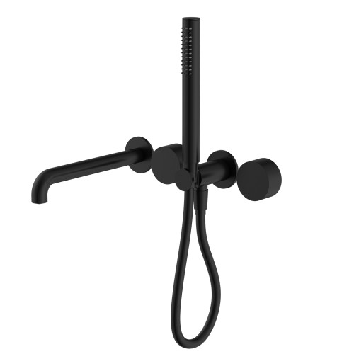 Kara Progressive Shower System Separate Plate With Spout 230mm Matte Black [297161]