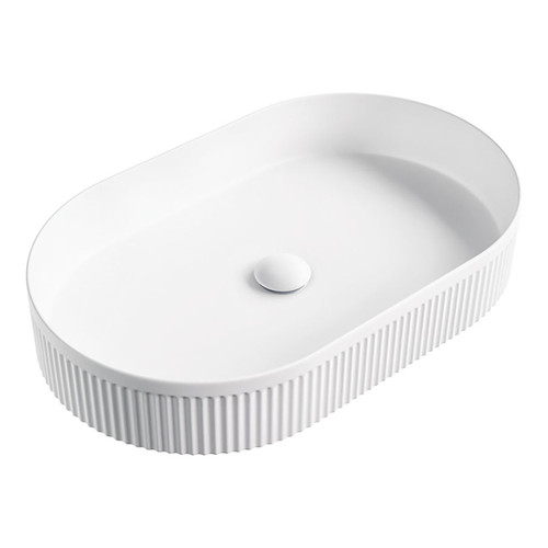 Eleanor Above Counter Fluted Oval Basin Matte White [296974]