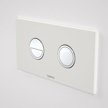Invisi Series II® Round Dual Flush Plate & Buttons (Metal) Chrome Buttons, White Plate [151517]