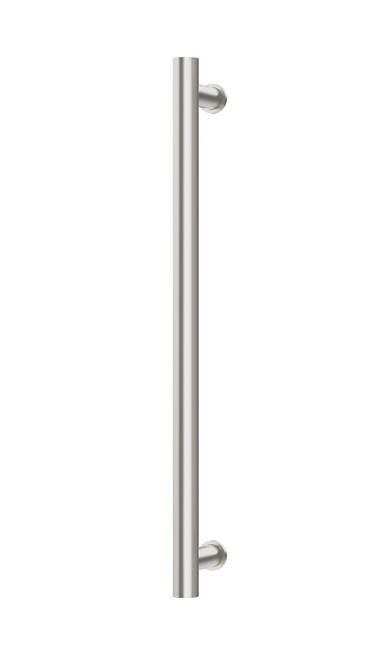 Heated Towel Rail Round 600mm Brushed Nickel [296753]