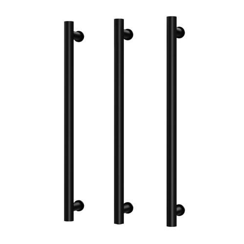 Heated Triple Towel Rail Round 600mm Matte Black [296729]