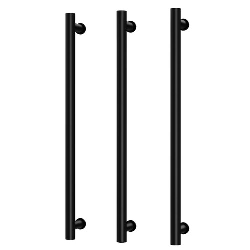 Heated Triple Towel Rail Round 800mm Matte Black [296746]